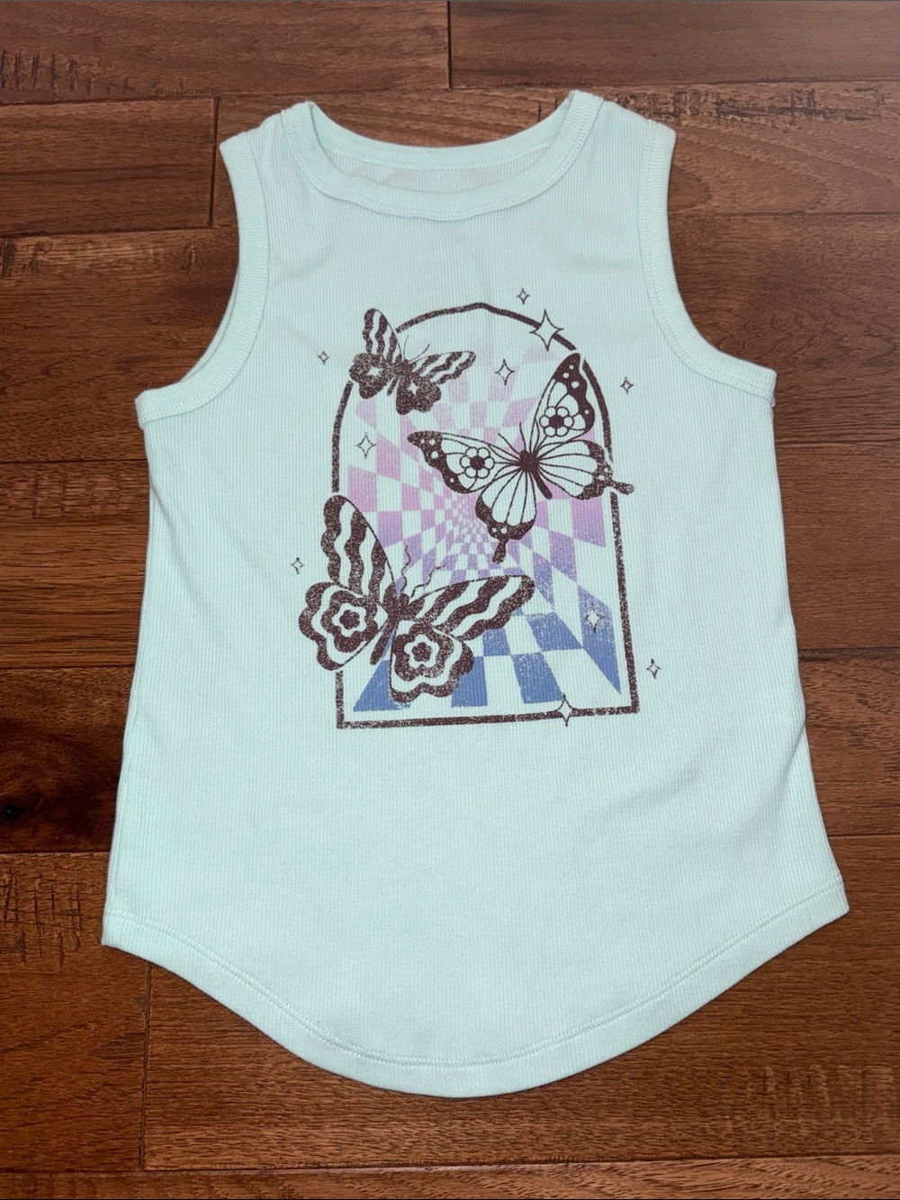SO Girls Sleeveless Butterfly Graphic Tank Top - Size M (8)